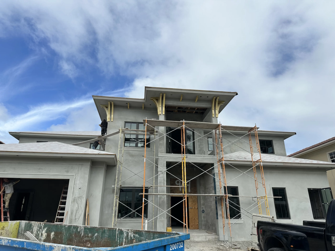 A house under construction