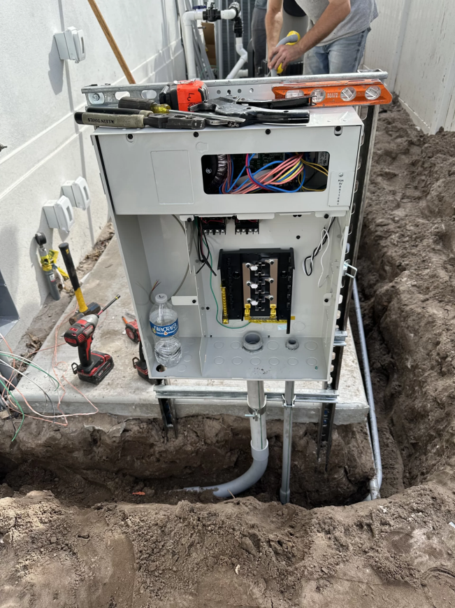 Electrical work being done for a house