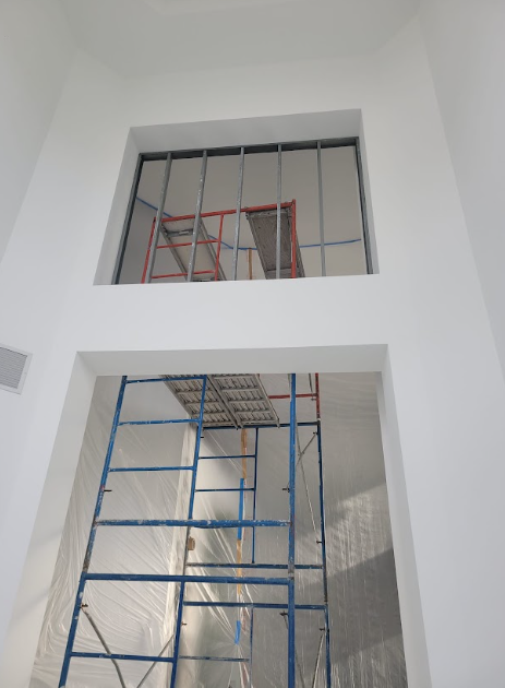 Construction underway in a commercial property