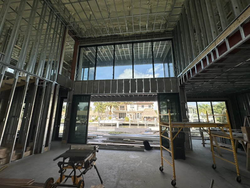 A construction team at work